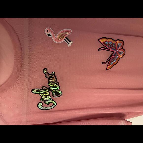 Cute mesh bikini cover with patches - Picture 2 of 4